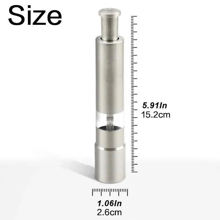 Lisslune | Stylish one-handed stainless steel spice mill with transparent viewing window - Essential kitchen cutter