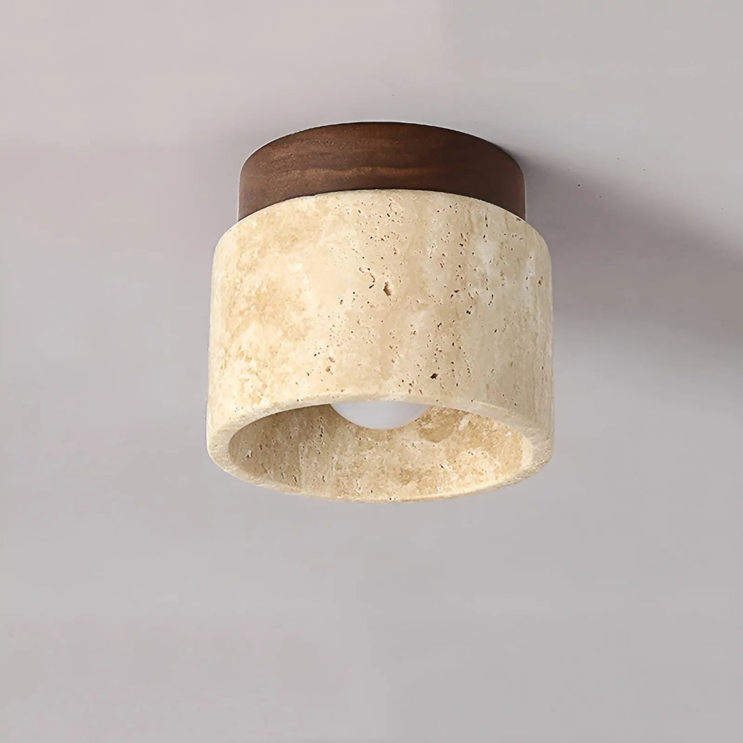 Lisslune | Rustic Travertine Ceiling Lamp - TravaGlow