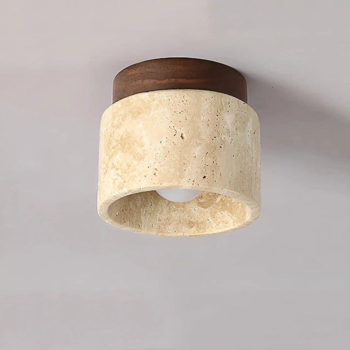 Lisslune | Rustic Travertine Ceiling Lamp - TravaGlow