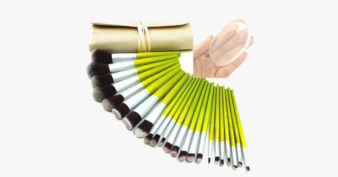 Lisslune | Nylon Makeup Brush Set with a Silicone Sponge – Makes Mixing Makeup Easier and More Fun