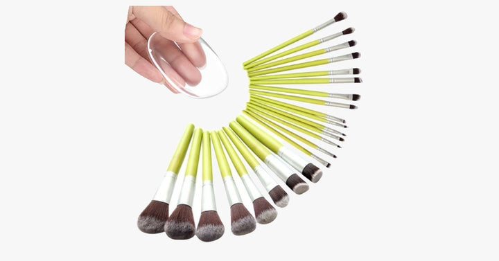Lisslune | Nylon Makeup Brush Set with a Silicone Sponge – Makes Mixing Makeup Easier and More Fun