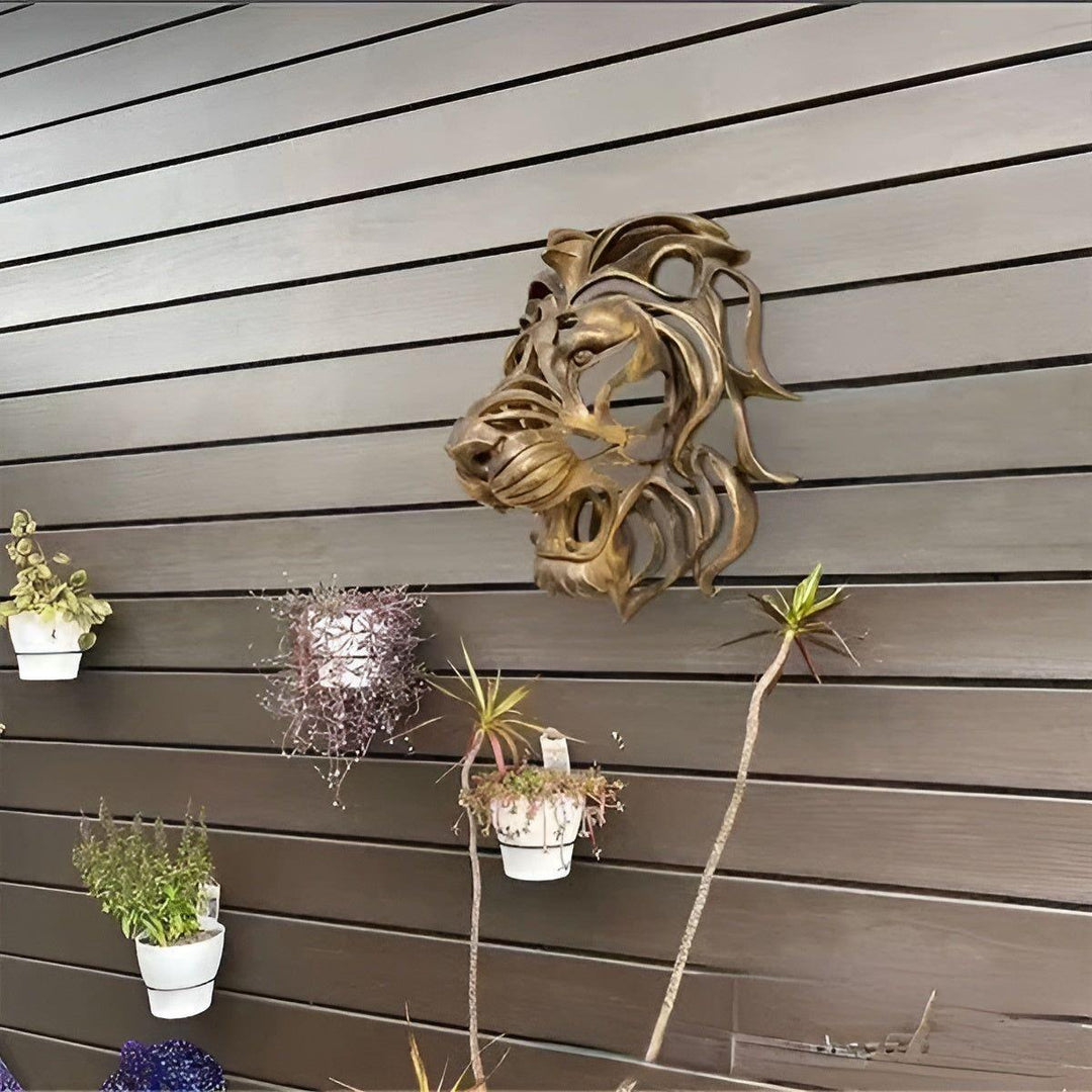 Lisslune | RegalRoar – Exquisite gilded lion head wall sculpture