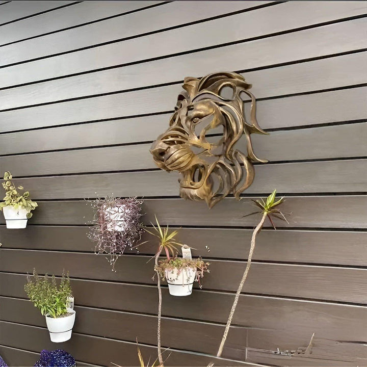 Lisslune | RegalRoar – Exquisite gilded lion head wall sculpture