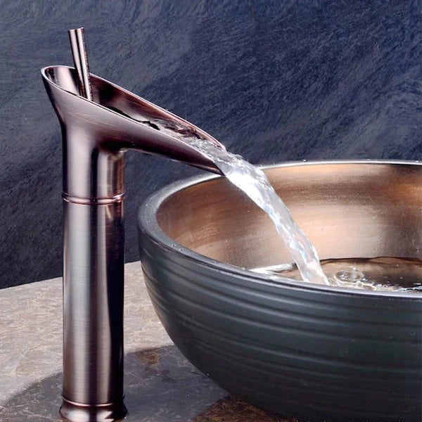 Lisslune | Waterfall Antique Faucet Bathroom Sink Faucet Brass Sink Mixers