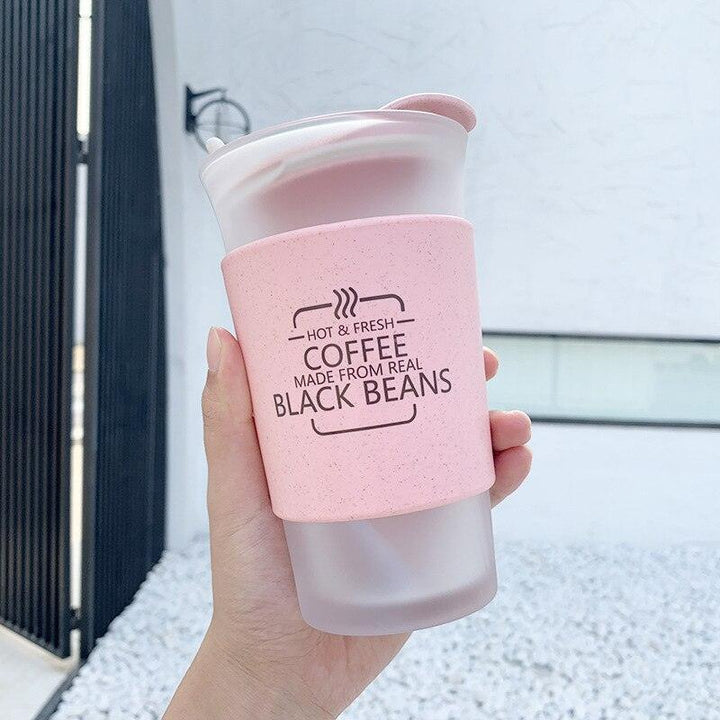 Lisslune | Elegant Korean-inspired Glass Water Bottle Duo for Trendy Students and Couples