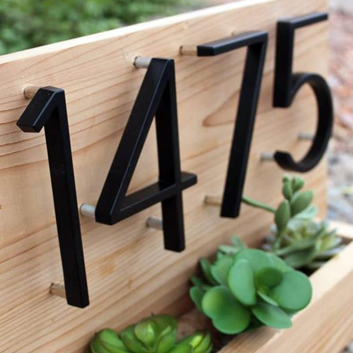 Lisslune | LumiMark Black House Number | Weatherproof | Modern Design | Outdoor Decoration | Easy Installation