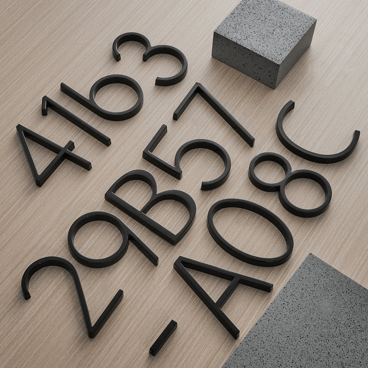 Lisslune | LumiMark Black House Number | Weatherproof | Modern Design | Outdoor Decoration | Easy Installation