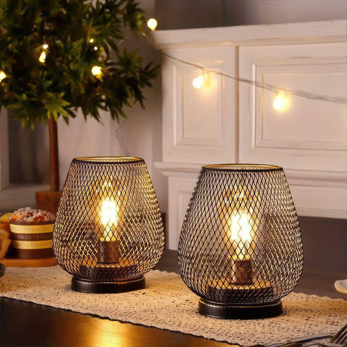Lisslune | AuroraMesh Table Lamp Set – Industrial Style with Warm Ambient Lighting