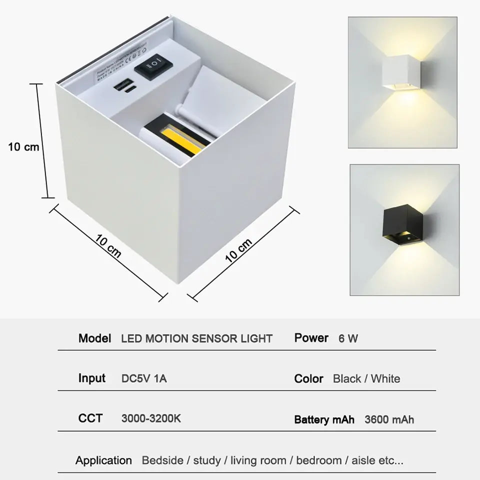 Lisslune | Rechargeable wall lamp with sensor