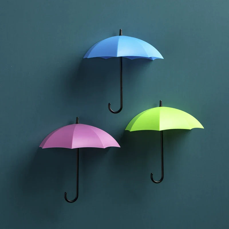 Lisslune | Cute Umbrella Wall Hook - No-Drill Key & Coat Hanger