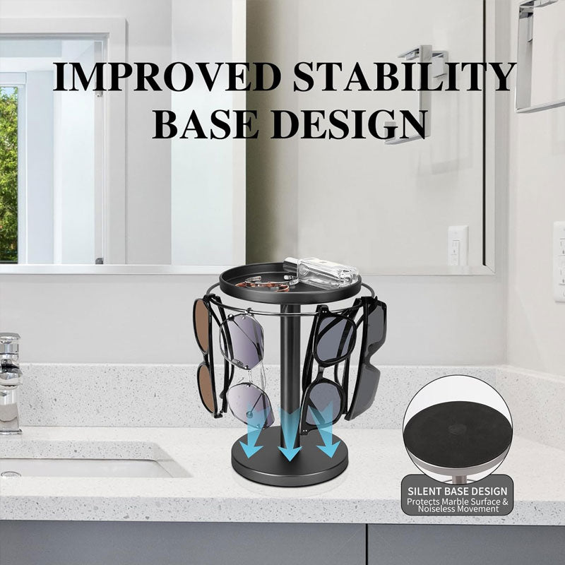 Lisslune | OPTITURN – 360° Rotating Glasses Stand with Compact Design & Versatile Functionality