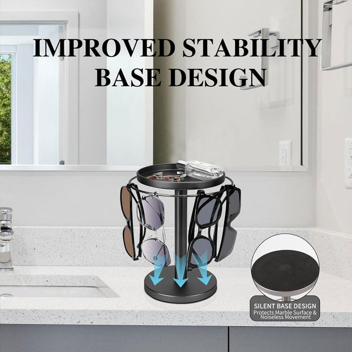 Lisslune | OPTITURN – 360° Rotating Glasses Stand with Compact Design & Versatile Functionality