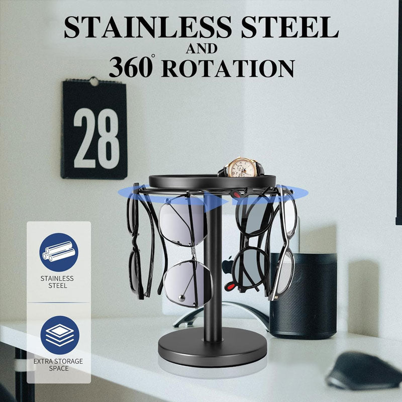 Lisslune | OPTITURN – 360° Rotating Glasses Stand with Compact Design & Versatile Functionality