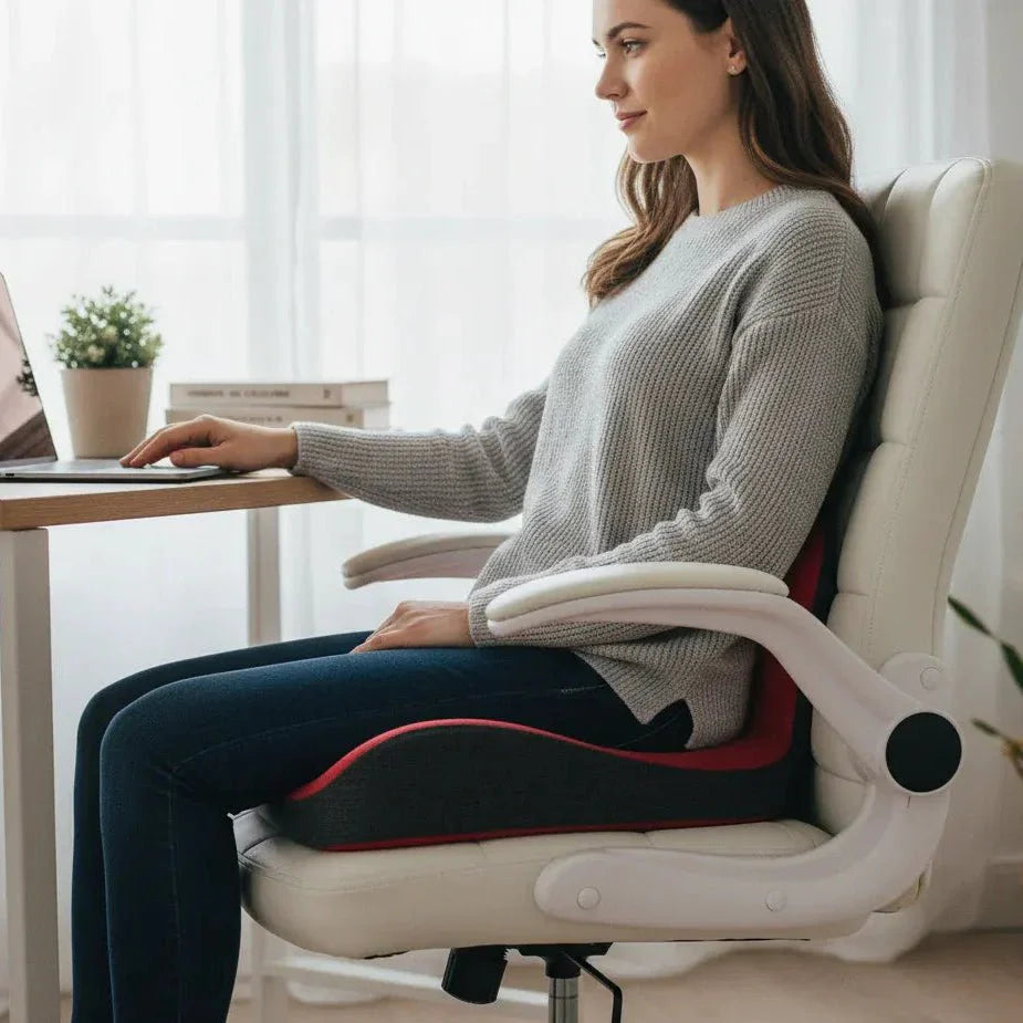 Lisslune | ORALIU – L-Shape Memory Foam Cushion for Orthopedic Back & Coccyx Relief
