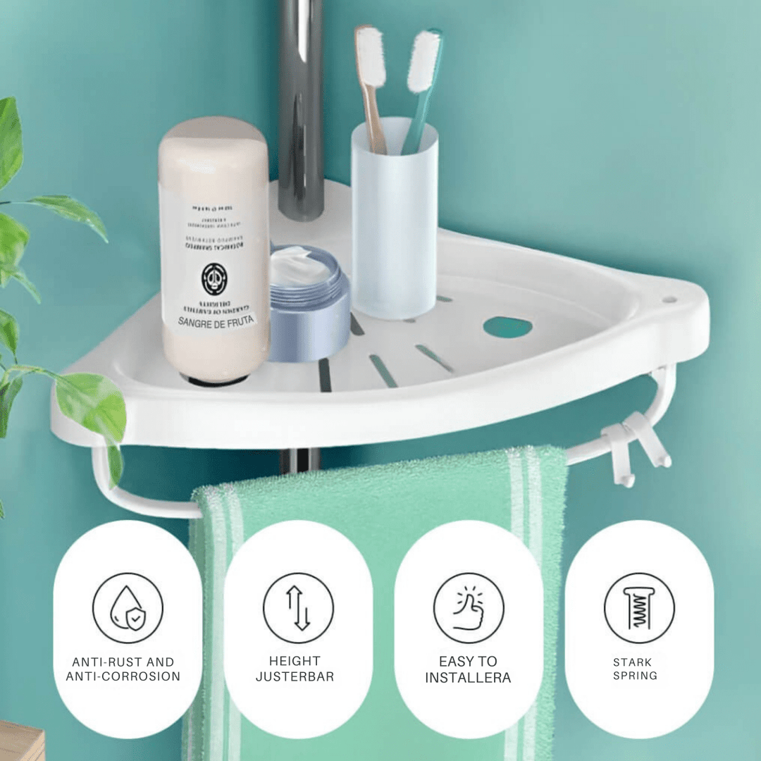 Lisslune | Organiva Premium Shower Storage Tower | Extendable bathroom shelf with waterproof design