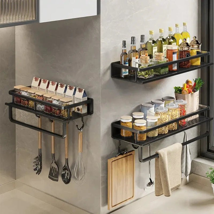 Lisslune | ORGANIX RACK – Wall-Mounted Kitchen Shelf with Utensil Bar