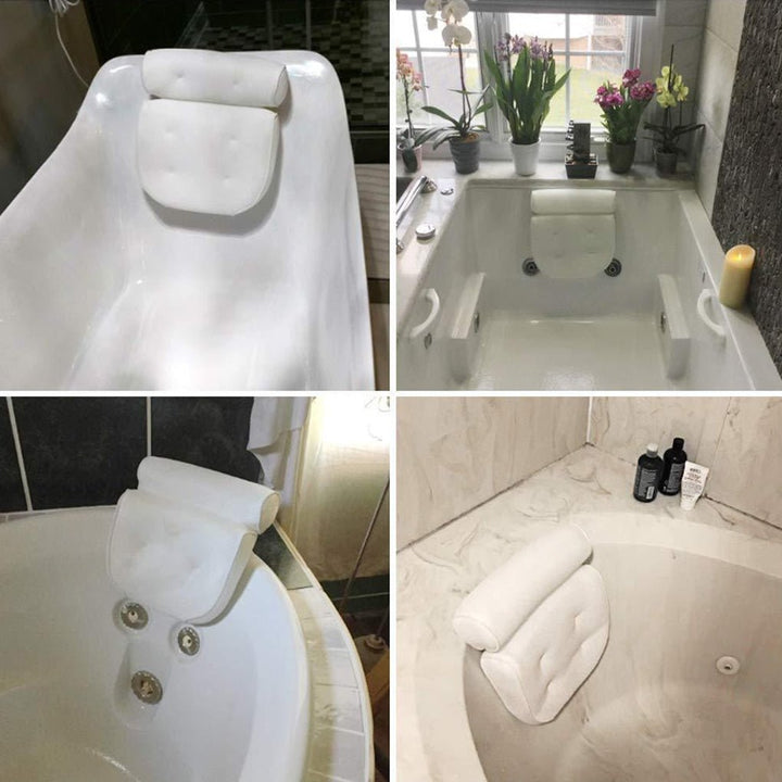 Lisslune | Orthopedic Bathtub Pillow - Breathable Bathtub Headrest Pillow made of 3D Mesh Fabric with Suction Cups