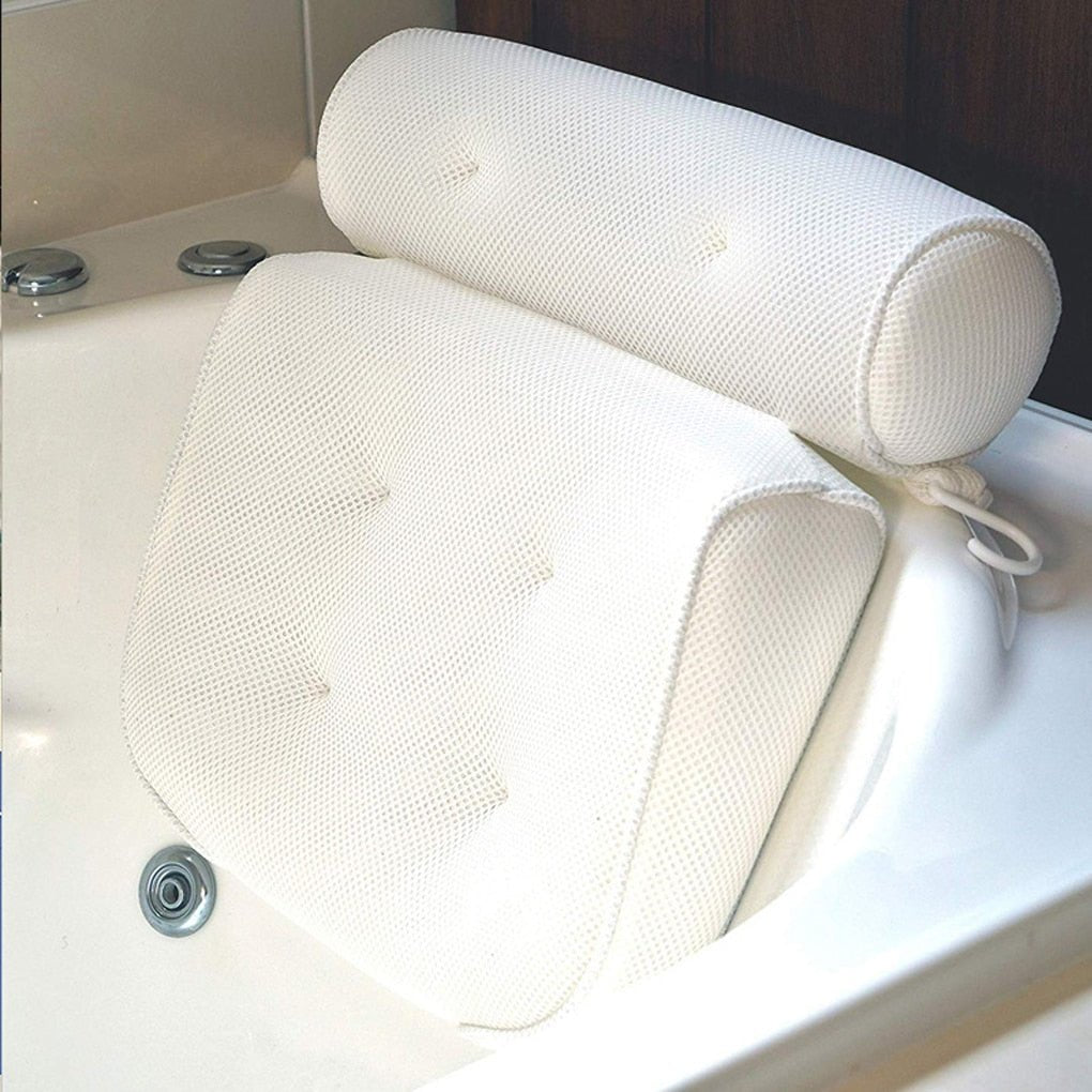 Lisslune | Orthopedic Bathtub Pillow - Breathable Bathtub Headrest Pillow made of 3D Mesh Fabric with Suction Cups