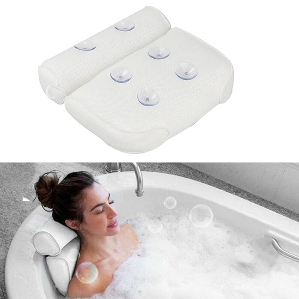 Lisslune | Orthopedic Bathtub Pillow - Breathable Bathtub Headrest Pillow made of 3D Mesh Fabric with Suction Cups