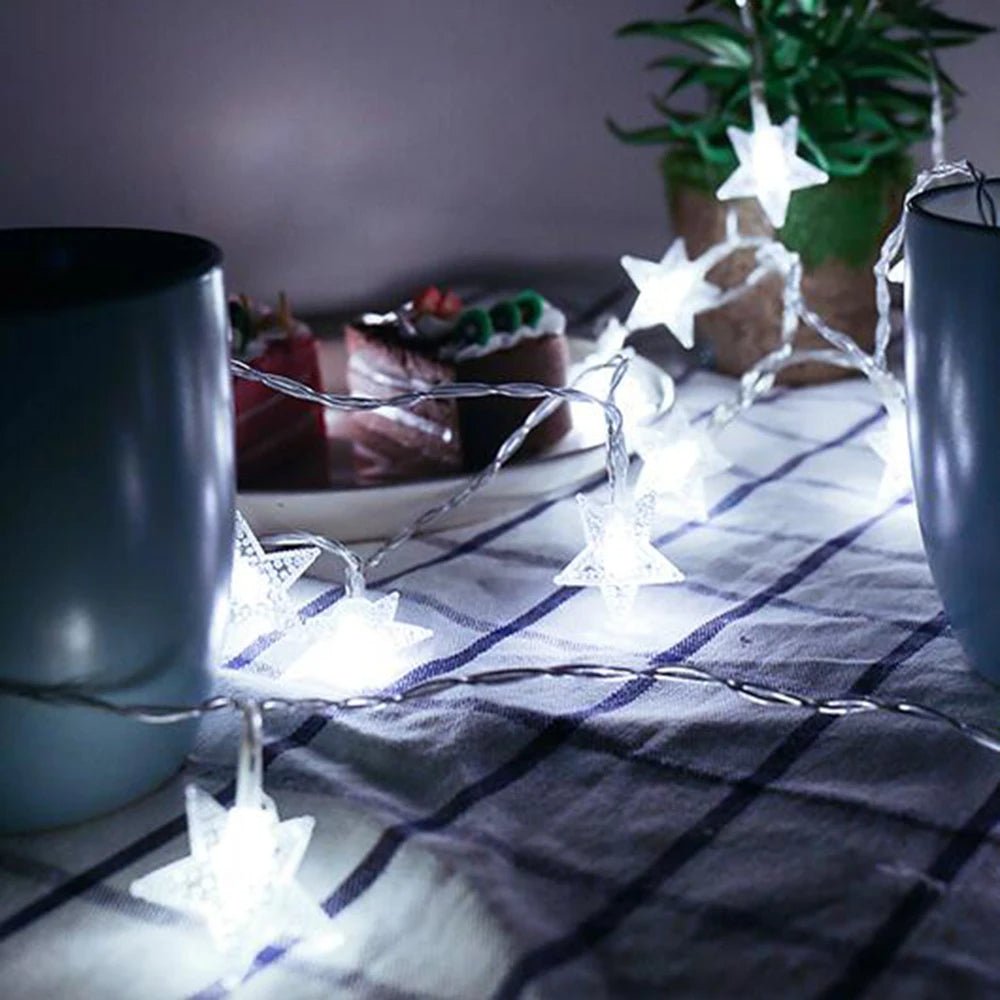 Lisslune | Outdoor Star LED String Lights – Enchanting Garland Lights for Weddings, Parties, & Christmas
