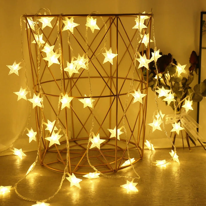 Lisslune | Outdoor Star LED String Lights – Enchanting Garland Lights for Weddings, Parties, & Christmas