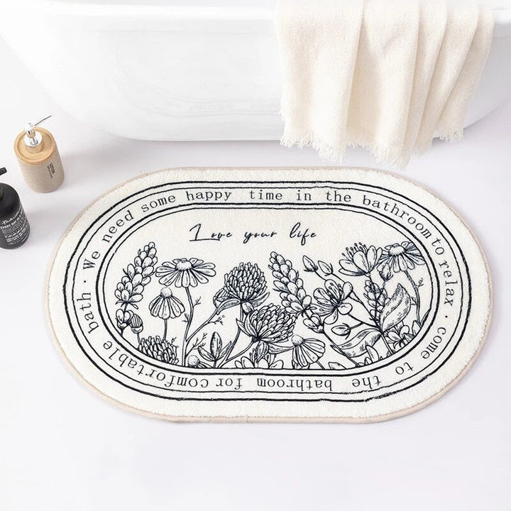 Rynx |Outline Flowers Bath Mat
