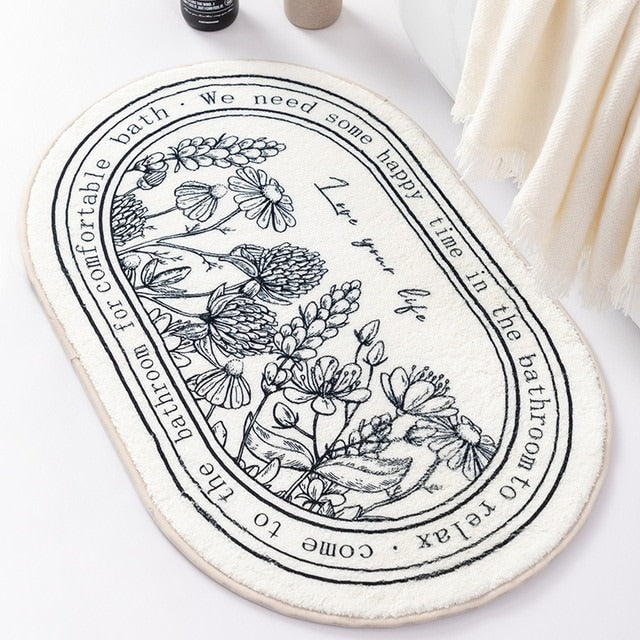 Rynx |Outline Flowers Bath Mat
