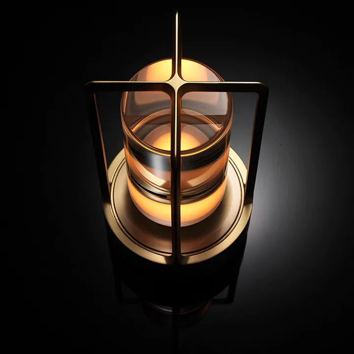 Lisslune | Ambient Lantern Cordless Rechargeable Small Night Table Lamp Gold
