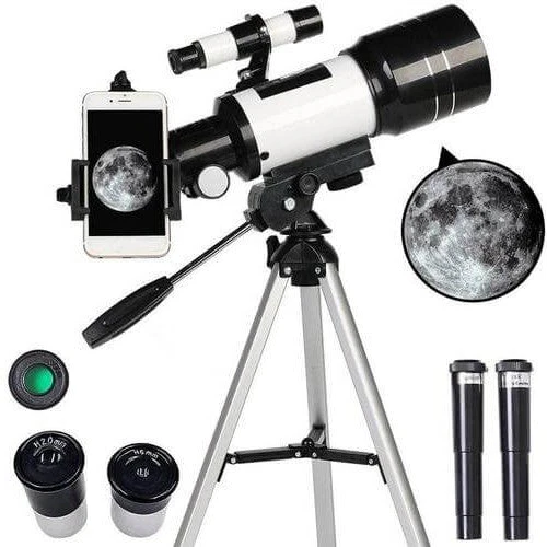 Lisslune | Professional Astronomical Telescope | 70mm Aperture, 300mm Focal Length & Easy Setup for Stargazing and Nature Exploration