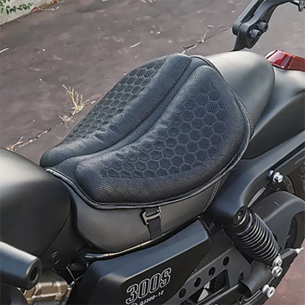 Lisslune | Motorcycle Gel Seat Pad | Shock Absorbing, Breathable & Anti-Slip Design for Long Distance Rides