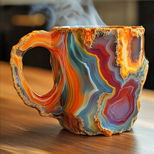 Lisslune | GemCup Crystal Coffee Mug – Elegant 300ml Mineral-Inspired Glass Cup
