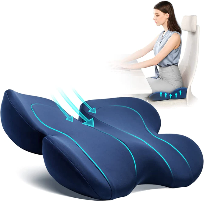 Lisslune | OrthoComfort Seat Cushion with Memory Foam and Ergonomic Shape