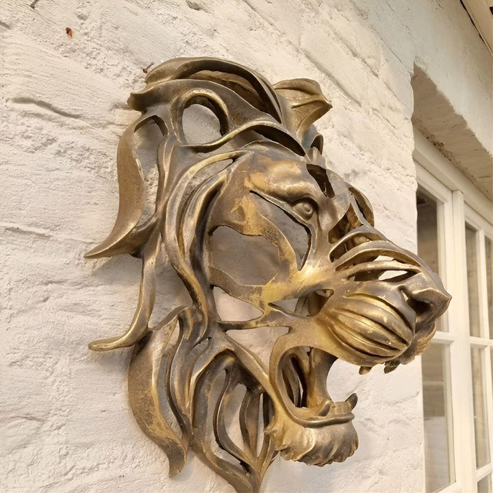 Lisslune | RegalRoar – Exquisite gilded lion head wall sculpture