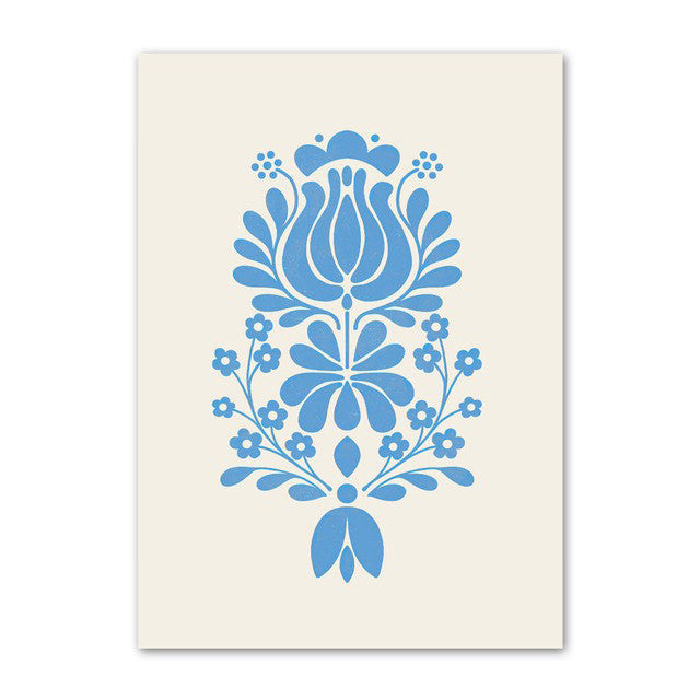 Rynx | Light Blue Flower Market Canvas Prints