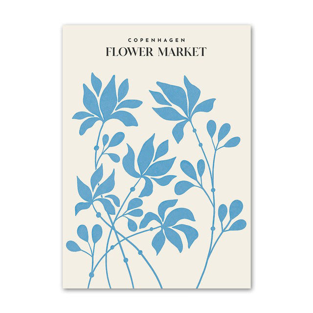 Rynx | Light Blue Flower Market Canvas Prints