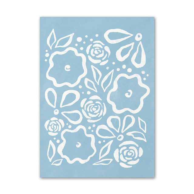 Rynx | Light Blue Flower Market Canvas Prints