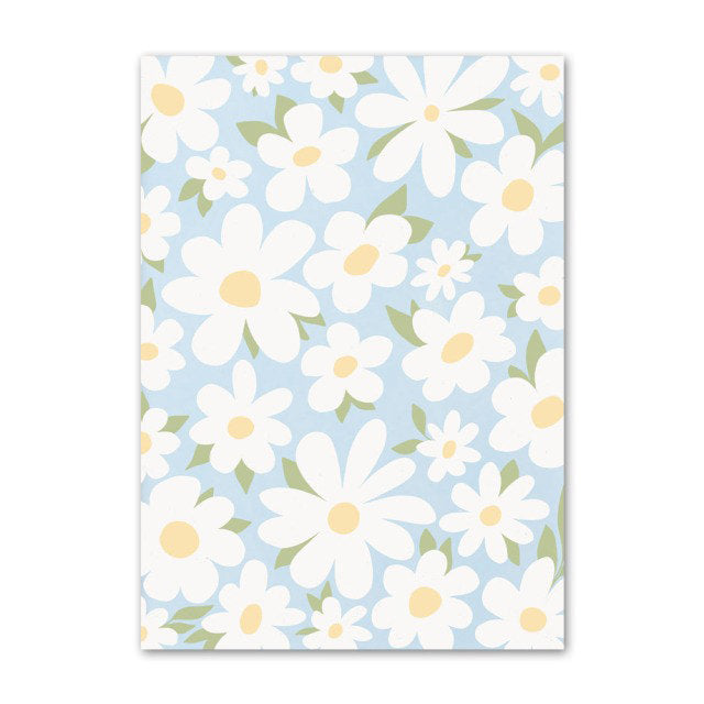 Rynx | Light Blue Flower Market Canvas Prints