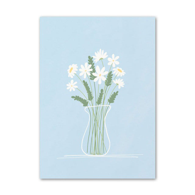 Rynx | Light Blue Flower Market Canvas Prints