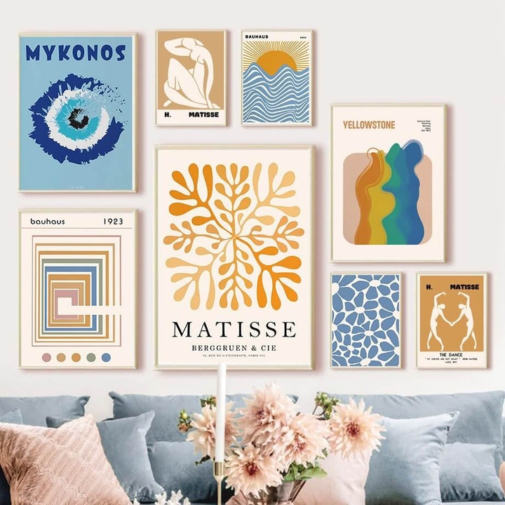 Rynx | Bright Orange & Blue Gallery Wall Canvas Poster