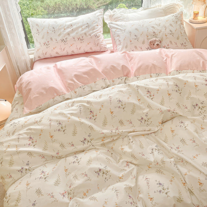 Rynx | Light Pink Floral Print Bedding Set