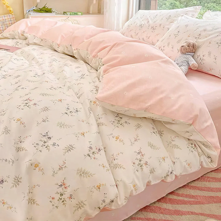 Rynx | Light Pink Floral Print Bedding Set