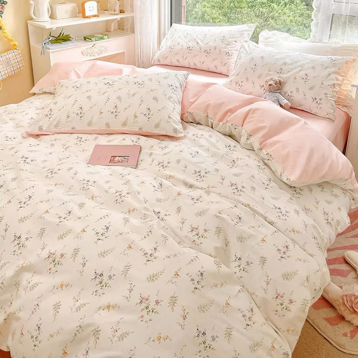 Rynx | Light Pink Floral Print Bedding Set