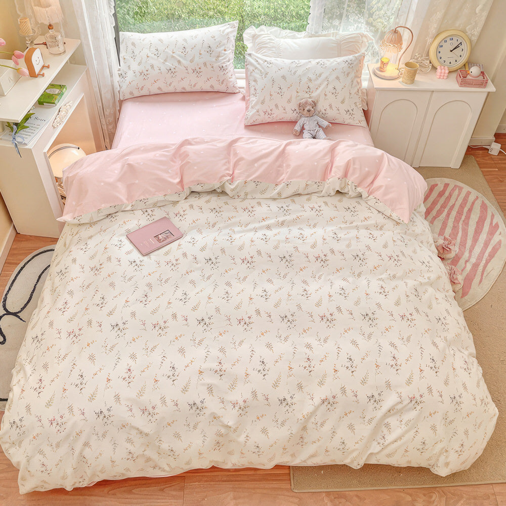 Rynx | Light Pink Floral Print Bedding Set