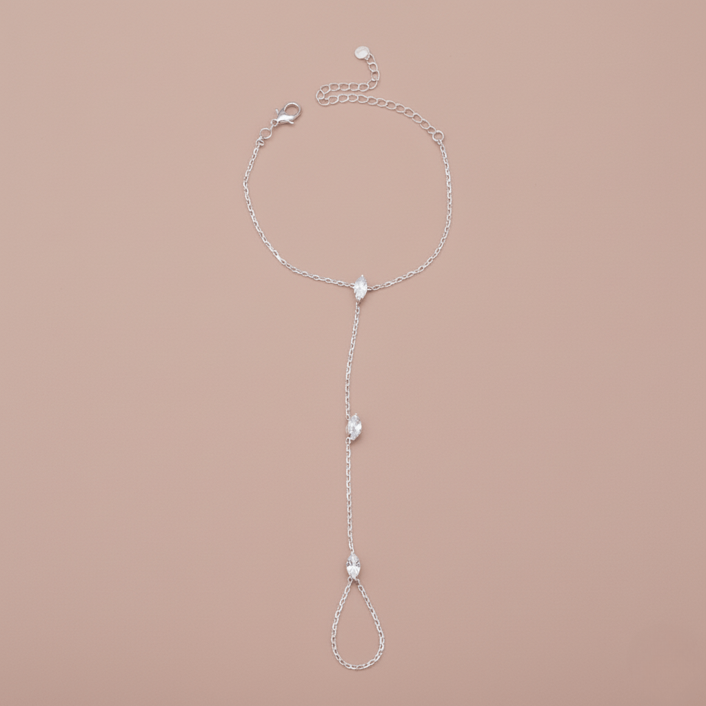 Lisslune | PalmGrace – Adjustable Finger Ring Palm Bracelet with Radiant Crystals