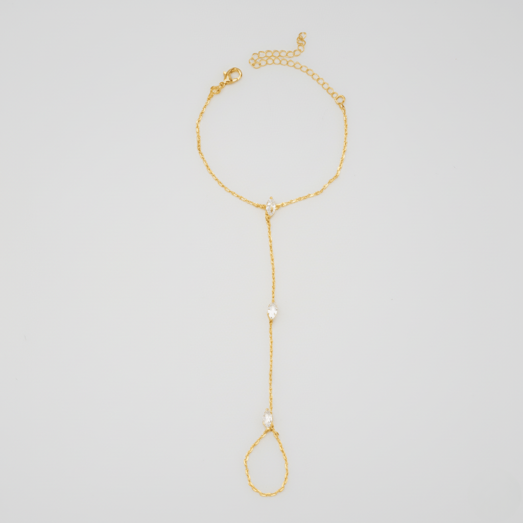 Lisslune | PalmGrace – Adjustable Finger Ring Palm Bracelet with Radiant Crystals