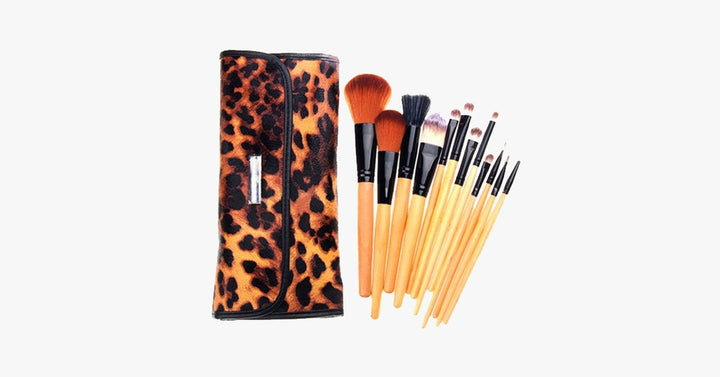 Lisslune | 12-piece leopard skin brush set