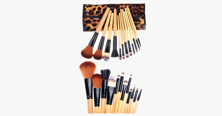 Lisslune | 12-piece leopard skin brush set