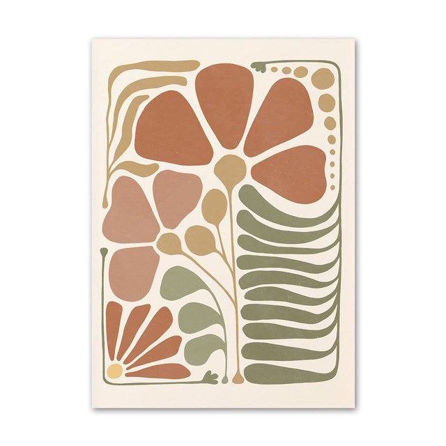 Rynx | Pastel brown flower canvas poster