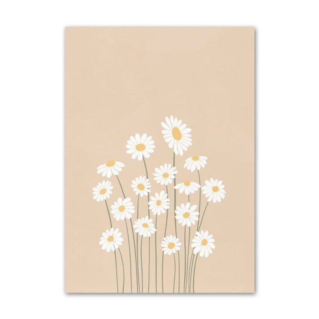 Rynx | Pastel brown flower canvas poster