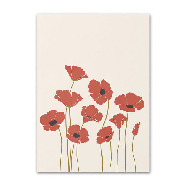 Rynx | Pastel brown flower canvas poster